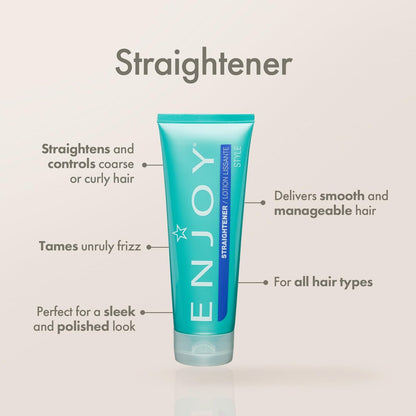 Enjoy Straightener Smoothing and Frizz Control Cream for Coarse or Curly Hair - Non-Chemical Hair Straightening Balm for Sleek and Soft Styles, 8 oz Avelisse