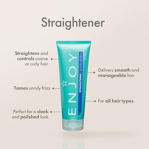 Enjoy Straightener Smoothing and Frizz Control Cream for Coarse or Curly Hair - Non-Chemical Hair Straightening Balm for Sleek and Soft Styles, 8 oz Avelisse