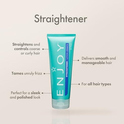 Enjoy Straightener Smoothing and Frizz Control Cream for Coarse or Curly Hair - Non-Chemical Hair Straightening Balm for Sleek and Soft Styles, 8 oz Avelisse