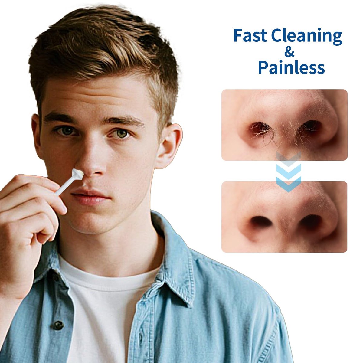 OAKEER Nose Wax Sticks - 60 Count Nose Wax Applicators for Nostril Nasal Cleaning and Ear Hair Removal, Safe & User-Friendly, Premium ABS, Non-Toxic, Effective Depilation - görsel 9