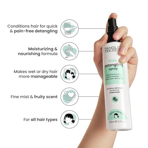 TANGLE TEEZER Hair Detangler Spray for Kids - Vegan & Sulfate-Free, Fresh Fruity Scent, 5 Fl Oz - görsel 3