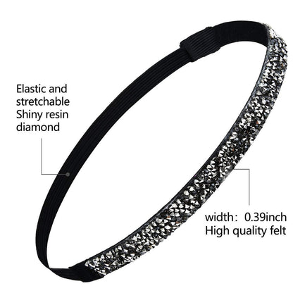 Syhood 6-Piece Sparkly Elastic Headbands for Women – Glitter Non-Slip Felt Rhinestone Hairbands for Christmas, Sports, Yoga & Gifts Avelisse