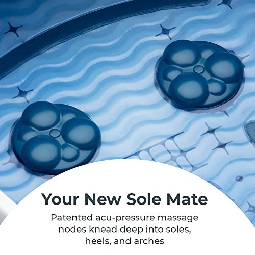 Homedics Shiatsu Bliss Footbath with Heat Boost – Foot Spa Massager with Deep Kneading, Vibrating Bubbles & Soothing Heat, Portable At-Home Pedicure Tub (Blue) Avelisse