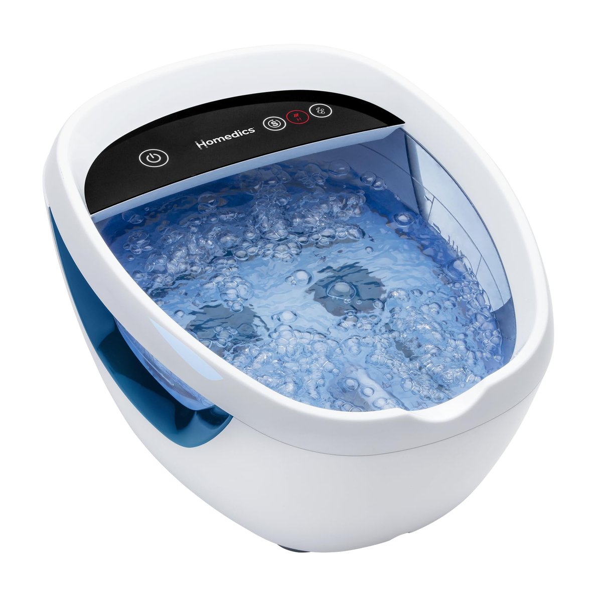Homedics Shiatsu Bliss Footbath with Heat Boost – Foot Spa Massager with Deep Kneading, Vibrating Bubbles & Soothing Heat, Portable At-Home Pedicure Tub (Blue) Avelisse