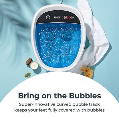 Homedics Shiatsu Bliss Footbath with Heat Boost – Foot Spa Massager with Deep Kneading, Vibrating Bubbles & Soothing Heat, Portable At-Home Pedicure Tub (Blue) Avelisse