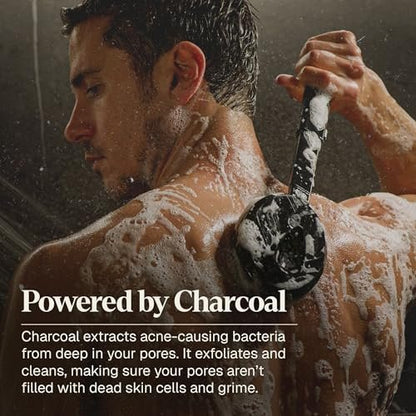 Black Wolf Charcoal Powder Face and Body Wash Bundle for Oily Skin - Deep Clean 2-Pack with Salicylic Acid to Reduce Acne Breakouts - Gift Set for Men Avelisse