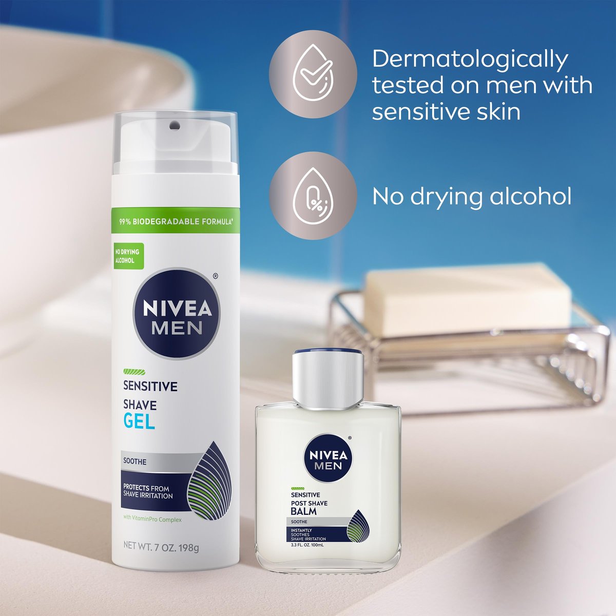 NIVEA MEN Sensitive Shaving Set: Shave Gel + Post Shave Balm for Sensitive Skin - görsel 18
