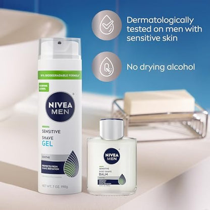NIVEA MEN Sensitive Shaving Set: Shave Gel + Post Shave Balm for Sensitive Skin
