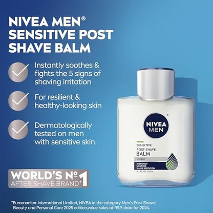 NIVEA MEN Sensitive Shaving Set: Shave Gel + Post Shave Balm for Sensitive Skin