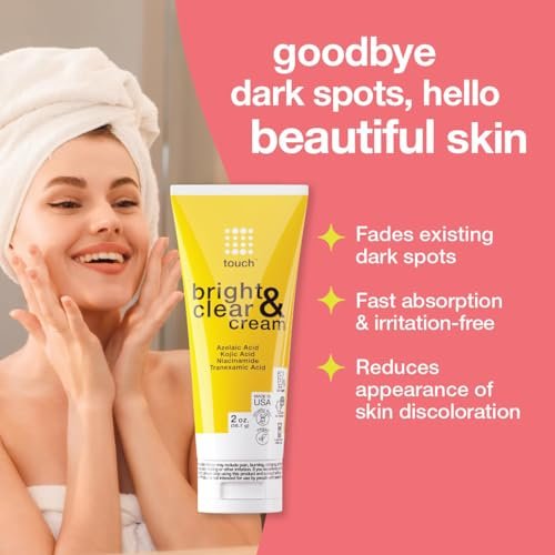 TOUCH Radiance Cream with Niacinamide, Kojic Acid, Tranexamic Acid & Azelaic Acid – Brightening Face Cream for Uneven Skin Tone – 2 oz Avelisse