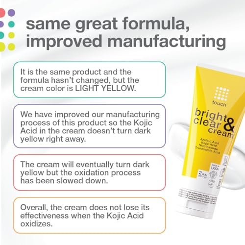 TOUCH Radiance Cream with Niacinamide, Kojic Acid, Tranexamic Acid & Azelaic Acid – Brightening Face Cream for Uneven Skin Tone – 2 oz Avelisse