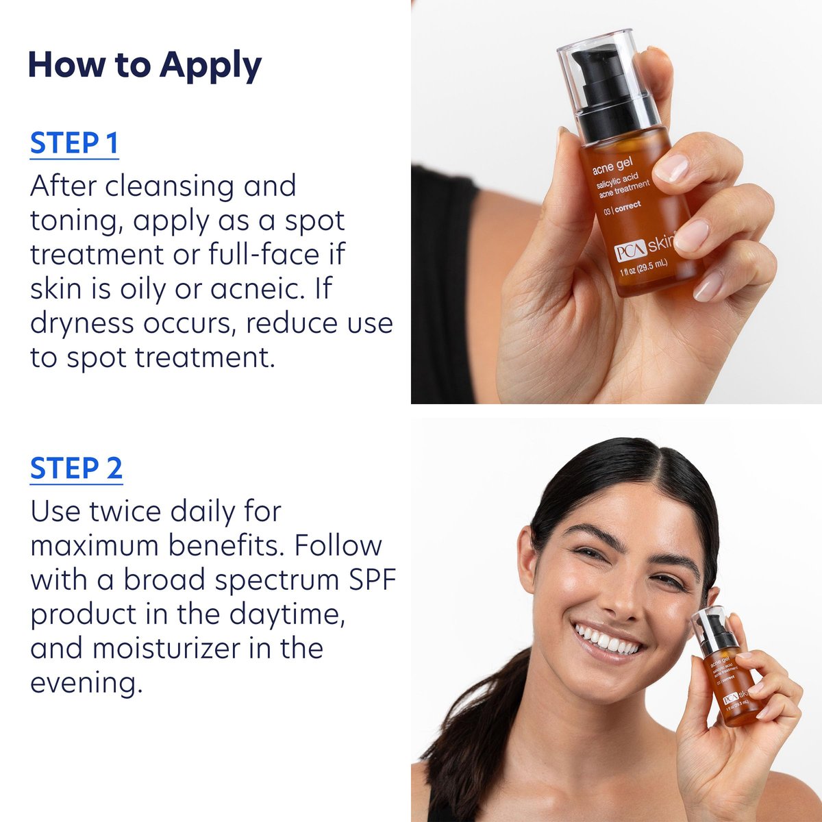 PCA SKIN Acne Gel - 2% Salicylic Acid Spot Treatment, Anti Acne Serum, Evens Skin Tone, 1 fl oz Pump Avelisse