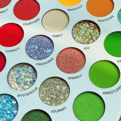 Afflano 54-Color Rainbow Eyeshadow Palette – High Pigment Neon & Glow-in-Dark Shadows for Halloween, Festival, SFX, Skull, Vampire, Emo, Goth Makeup