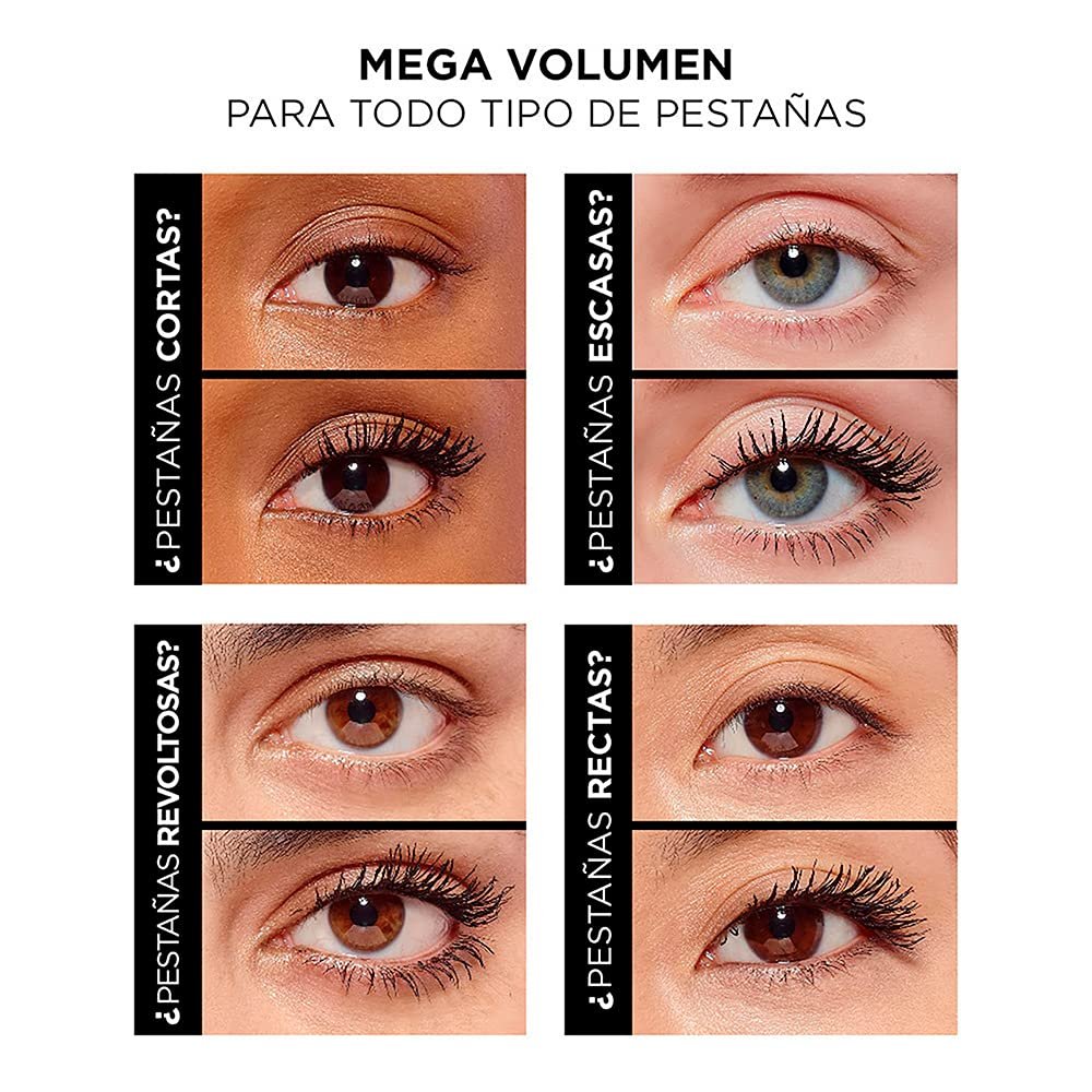 L'Oréal Paris Air Volume Mega Mascara, Waterproof Black, 0.28 Fl Oz – Lightweight & Long-Lasting Volumizing Mascara Avelisse