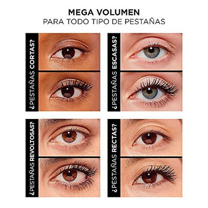 L'Oréal Paris Air Volume Mega Mascara, Waterproof Black, 0.28 Fl Oz – Lightweight & Long-Lasting Volumizing Mascara Avelisse
