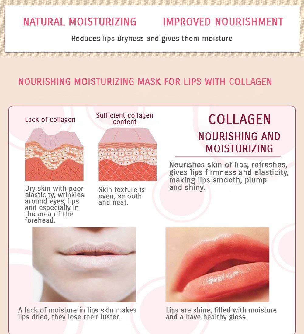 Felico Lip Mask Patches - 30 PCS Collagen Crystal Pink Care Gel Pads for Moisturizing, Anti-Wrinkle, and Hydrating Lips - görsel 3