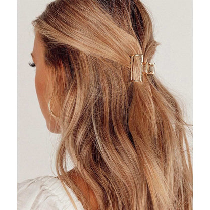 Brinie Gold Hair Claw Clips - Mini Non-Slip Acrylic Hair Clips for Women and Girls (2 Pack)
