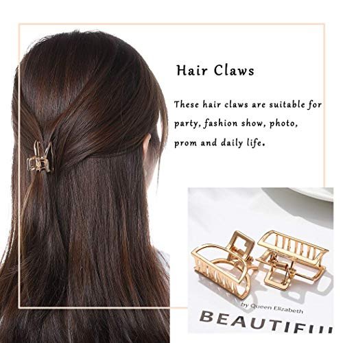 Brinie Gold Hair Claw Clips - Mini Non-Slip Acrylic Hair Clips for Women and Girls (2 Pack) - görsel 10