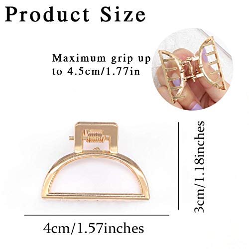 Brinie Gold Hair Claw Clips - Mini Non-Slip Acrylic Hair Clips for Women and Girls (2 Pack) - görsel 8