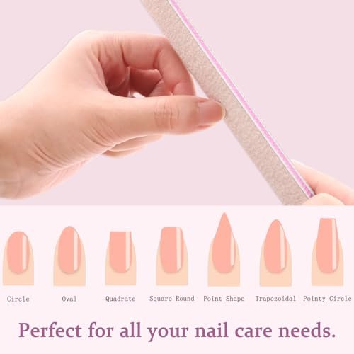 Professional Reusable Nail Files 12-Pack - 100/180 Grit Double-Sided Washable Nail File for Poly Gel, Acrylic Nails - Home Salon Manicure Tools by HeeYaa - görsel 12