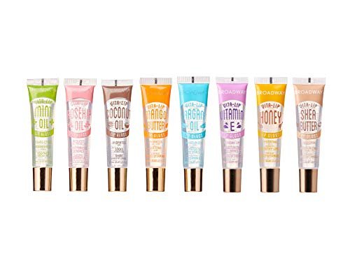 Ruby Kisses Broadway Vita-Lip Clear Lip Gloss 8-Pack - Ultra-Hydrating, High-Shine Non-Sticky Finish with Vitamins - Mint, Rosehip, Coconut, Mango, Argan, Honey, Shea - görsel 2