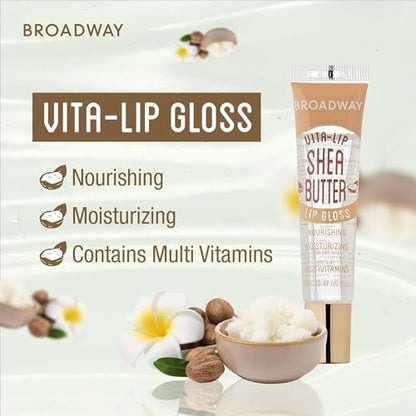 Ruby Kisses Broadway Vita-Lip Clear Lip Gloss 8-Pack - Ultra-Hydrating, High-Shine Non-Sticky Finish with Vitamins - Mint, Rosehip, Coconut, Mango, Argan, Honey, Shea