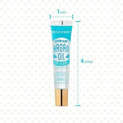 Ruby Kisses Broadway Vita-Lip Clear Lip Gloss 8-Pack - Ultra-Hydrating, High-Shine Non-Sticky Finish with Vitamins - Mint, Rosehip, Coconut, Mango, Argan, Honey, Shea