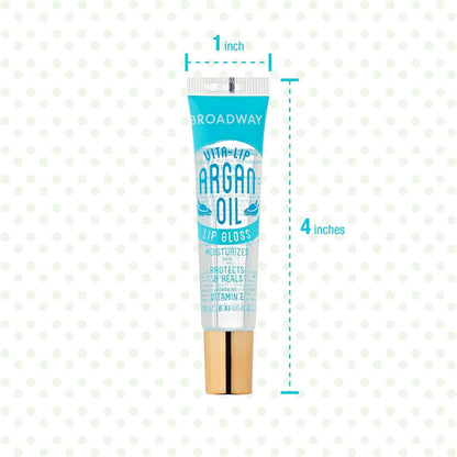 Ruby Kisses Broadway Vita-Lip Clear Lip Gloss 8-Pack - Ultra-Hydrating, High-Shine Non-Sticky Finish with Vitamins - Mint, Rosehip, Coconut, Mango, Argan, Honey, Shea