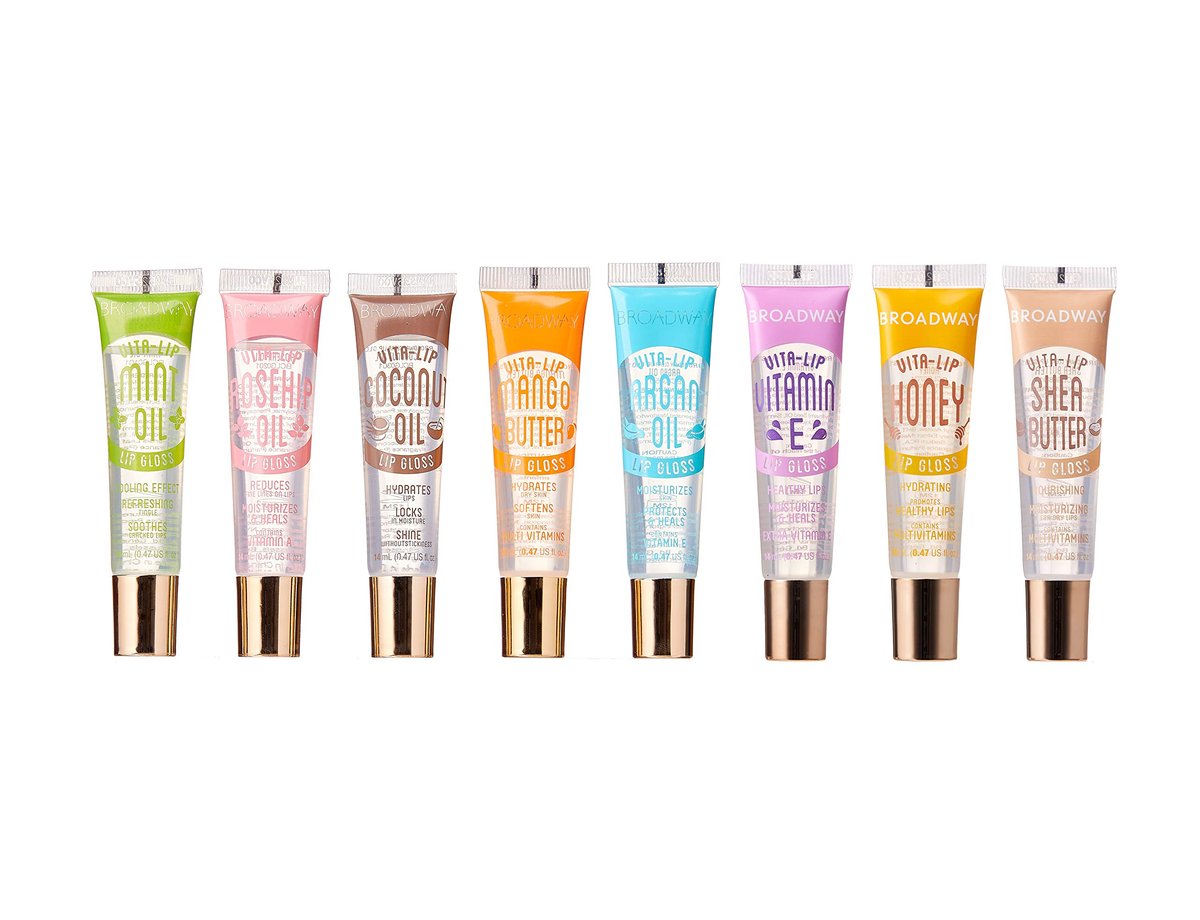 Ruby Kisses Broadway Vita-Lip Clear Lip Gloss 8-Pack - Ultra-Hydrating, High-Shine Non-Sticky Finish with Vitamins - Mint, Rosehip, Coconut, Mango, Argan, Honey, Shea - görsel 1