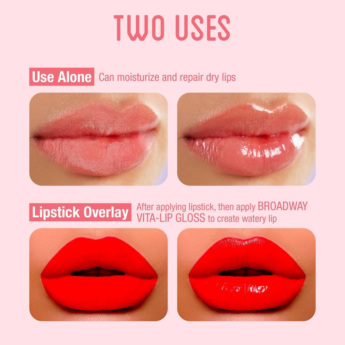 Ruby Kisses Broadway Vita-Lip Clear Lip Gloss 8-Pack - Ultra-Hydrating, High-Shine Non-Sticky Finish with Vitamins - Mint, Rosehip, Coconut, Mango, Argan, Honey, Shea - görsel 13