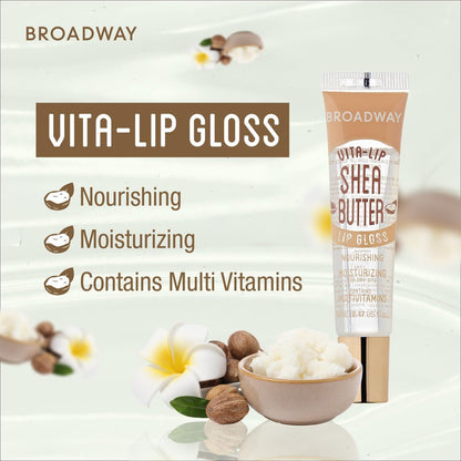 Ruby Kisses Broadway Vita-Lip Clear Lip Gloss 8-Pack - Ultra-Hydrating, High-Shine Non-Sticky Finish with Vitamins - Mint, Rosehip, Coconut, Mango, Argan, Honey, Shea