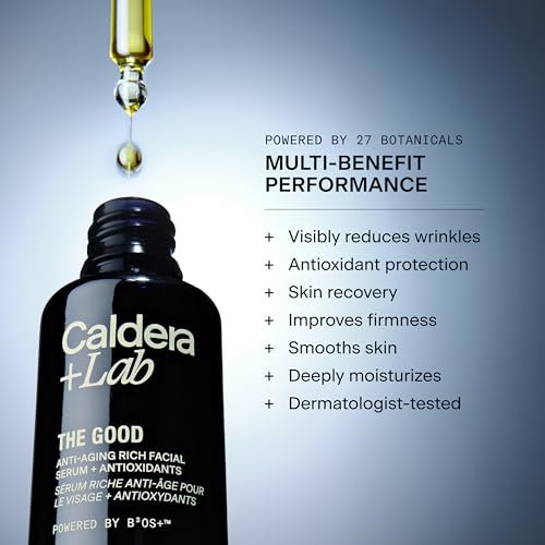 Caldera + Lab The Good | Men's Organic Moisturizing Face Serum for Dry, Sensitive, & Normal Skin – Vegan, Natural & Antioxidant Packed Skincare Facial Oil Avelisse