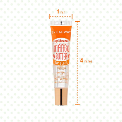 Ruby Kisses Broadway Vita-Lip Clear Lip Gloss 3-Pack: Mango Butter, Rosehip, Coconut Oil - Ultra-Hydrating, Non-Sticky, High-Shine Lip Balm