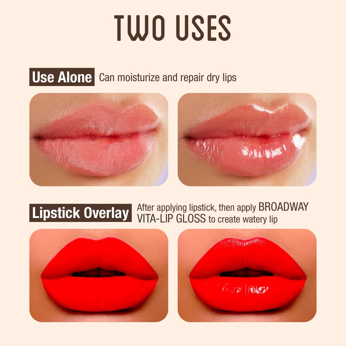 Ruby Kisses Broadway Vita-Lip Clear Lip Gloss 3-Pack: Mango Butter, Rosehip, Coconut Oil - Ultra-Hydrating, Non-Sticky, High-Shine Lip Balm - görsel 11