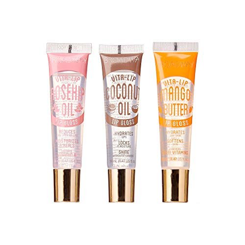 Ruby Kisses Broadway Vita-Lip Clear Lip Gloss 3-Pack: Mango Butter, Rosehip, Coconut Oil - Ultra-Hydrating, Non-Sticky, High-Shine Lip Balm - görsel 2