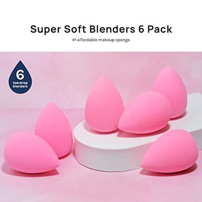AOA Studio Collection Latex-Free Makeup Sponge Set – 6-Pack High-Definition Wonder Blenders for Cream, Powder & Liquid Foundation