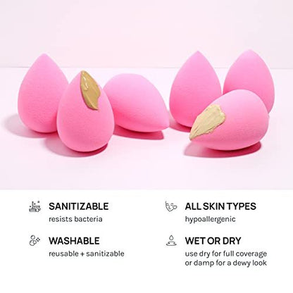 AOA Studio Collection Latex-Free Makeup Sponge Set – 6-Pack High-Definition Wonder Blenders for Cream, Powder & Liquid Foundation