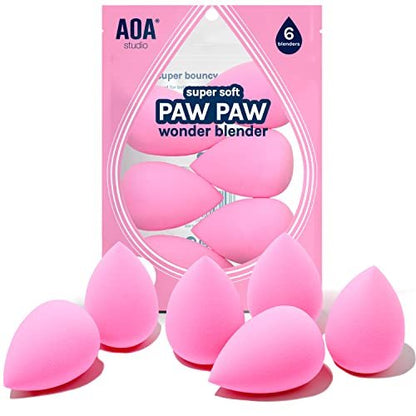AOA Studio Collection Latex-Free Makeup Sponge Set – 6-Pack High-Definition Wonder Blenders for Cream, Powder & Liquid Foundation