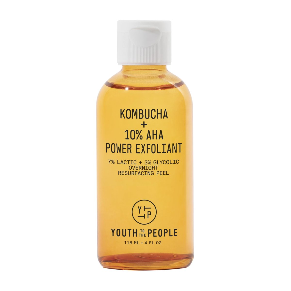 Youth To The People Kombucha + 10% AHA Power Exfoliant - Overnight Resurfacing Peel with Lactic & Glycolic Acid, 4 fl oz Avelisse