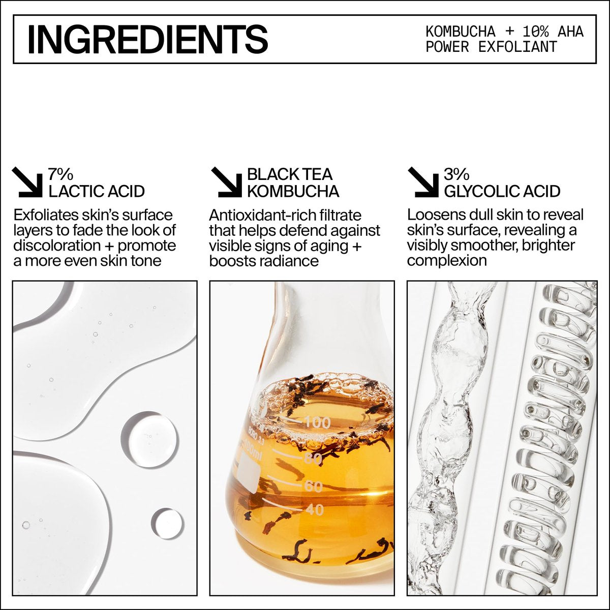Youth To The People Kombucha + 10% AHA Power Exfoliant - Overnight Resurfacing Peel with Lactic & Glycolic Acid, 4 fl oz Avelisse
