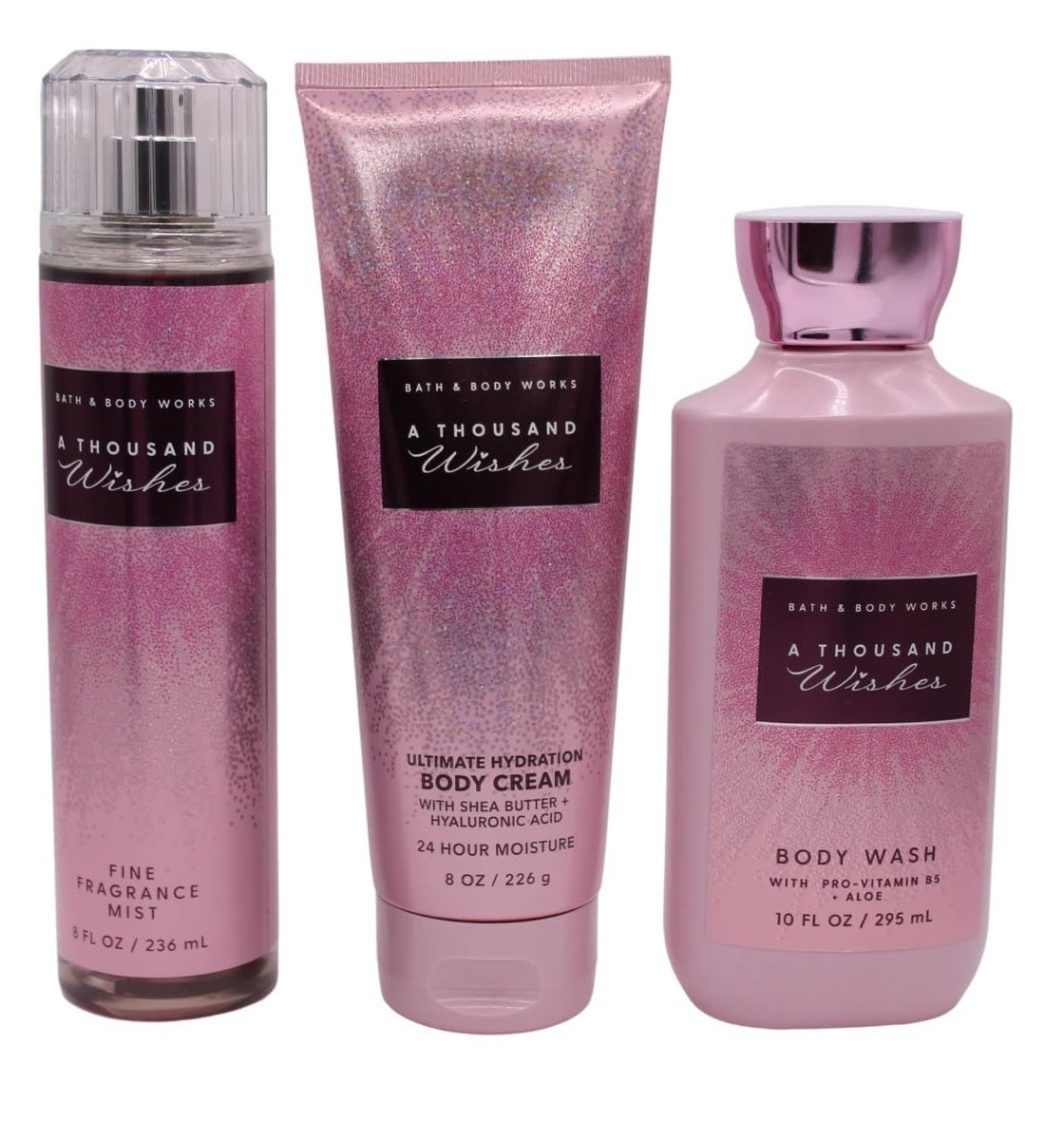 A Thousand Wishes Body Care Set - Shower Gel, Fine Fragrance Mist & Body Cream (3-Piece) Avelisse