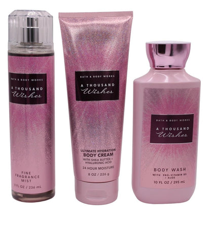 A Thousand Wishes Body Care Set - Shower Gel, Fine Fragrance Mist & Body Cream (3-Piece) Avelisse