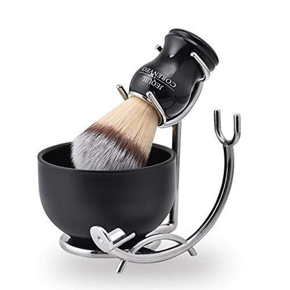 JEQUIL&CORENVEO Deluxe Shaving Kit for Men – 3-in-1 Shaving Set with Brush, Bowl, and Razor & Brush Holder Avelisse