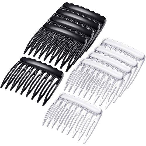 eBoot 24 Pieces Small Hair Combs - Plastic French Teeth Combs for Fine Hair, Black and Clear, Wedding Veil Accessories - görsel 2
