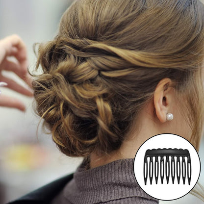 eBoot 24 Pieces Small Hair Combs - Plastic French Teeth Combs for Fine Hair, Black and Clear, Wedding Veil Accessories