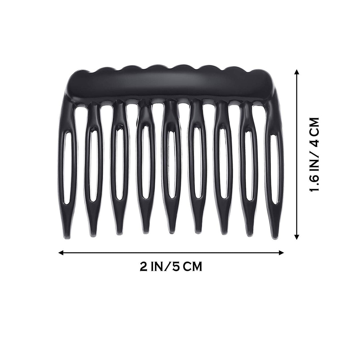eBoot 24 Pieces Small Hair Combs - Plastic French Teeth Combs for Fine Hair, Black and Clear, Wedding Veil Accessories - görsel 3
