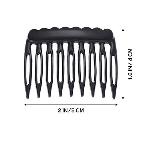 eBoot 24 Pieces Small Hair Combs - Plastic French Teeth Combs for Fine Hair, Black and Clear, Wedding Veil Accessories - görsel 4