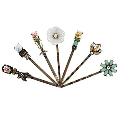7-Piece Vintage Bronze Hair Clips Set - Elegant Retro Hair Pins for Women and Girls Avelisse