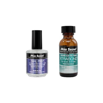 Mia Secret Professional Natural Nail Prep Dehydrate and Xtra Bond Acid-Free Primer Set – Superior Bonding for Acrylic Powder and Gel Nail Polish, Long-Lasting Wear Avelisse