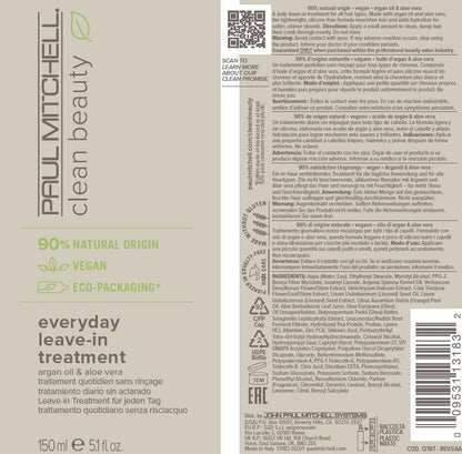Paul Mitchell Clean Beauty Everyday Leave-In Treatment – Hydrating Leave-In Conditioner for All Hair Types, 5.1 oz Avelisse